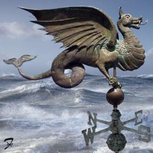 Details about   Nautical Maritime 24K Gold Leaf Sea Serpent Weathervane w/Tiger Maple Arrow new 