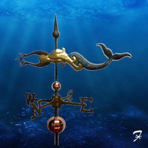 Mermaid Weathervane, 3D – Ferro Weathervanes