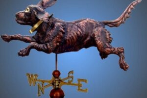 Classic Running Dog Weathervane; Kaufman Residence – completed