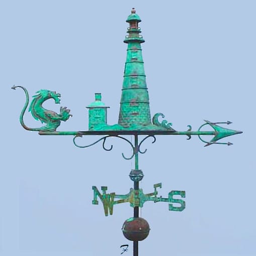 Details about   CAST IRON PAINTED LIGHT HOUSE WEATHER VANE 