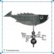 27″ Salty Fish Weathervane; BLUEFIN SUP -completed