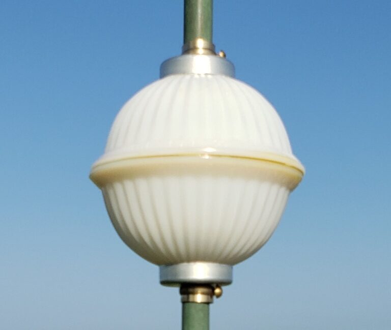 White Thompson 2pc Glass Lightning Rod Ball